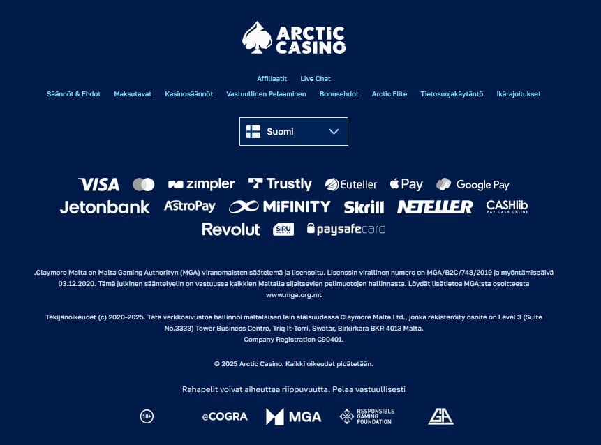 Arctic Casino tiedot