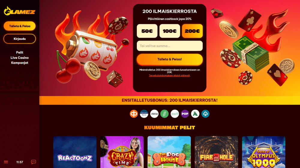 Flamez uuden asiakkaan bonus