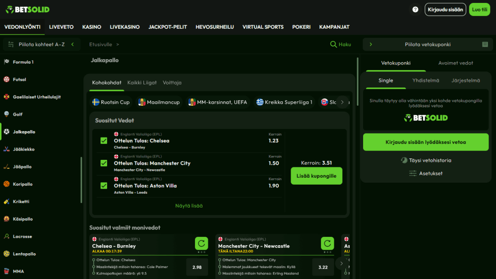 Betsolid vedonlyönti