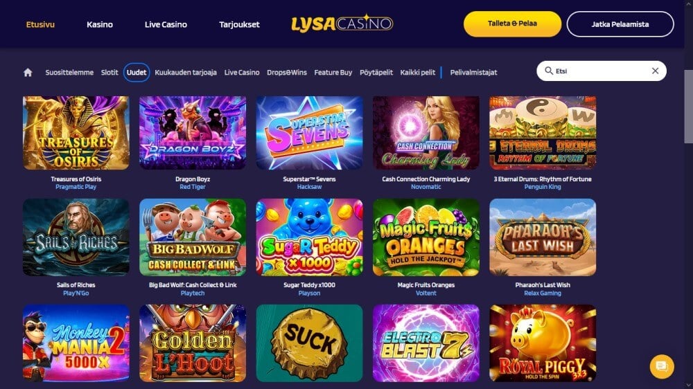 Lysa Casino pelit