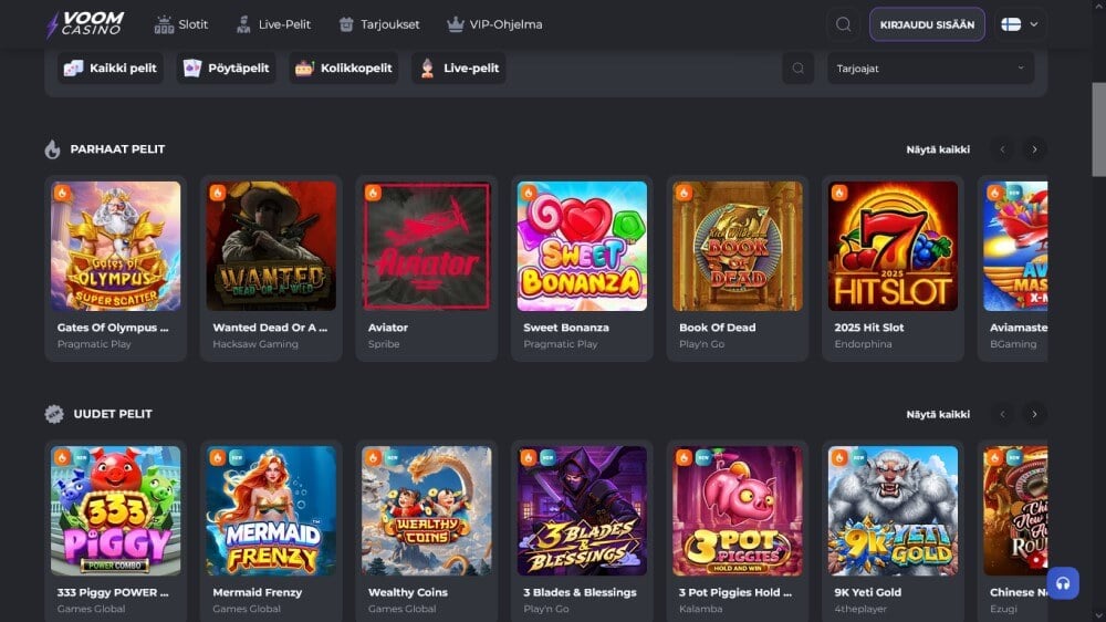 Voom Casino pelit