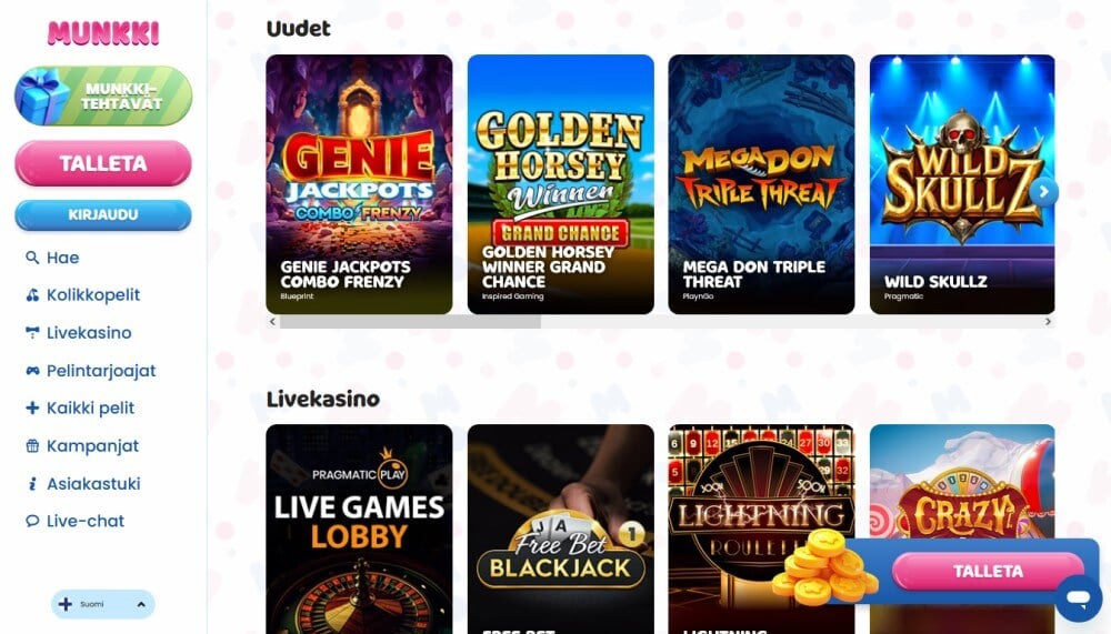Munkki Kasino pelit