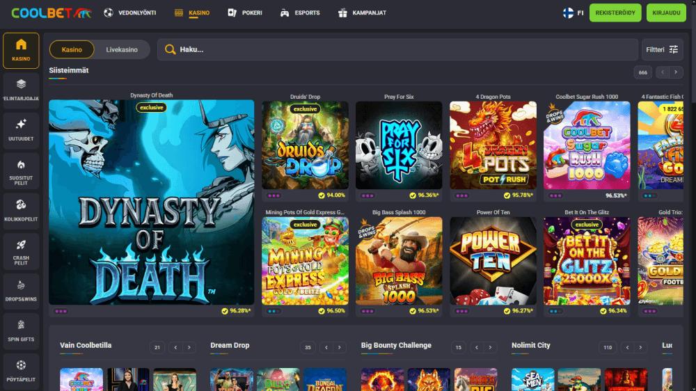 Coolbet kasinopelit