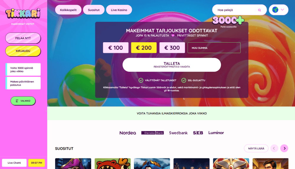 Tikkari Casino etusivu