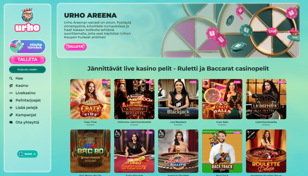 Urho Kasino livepelit