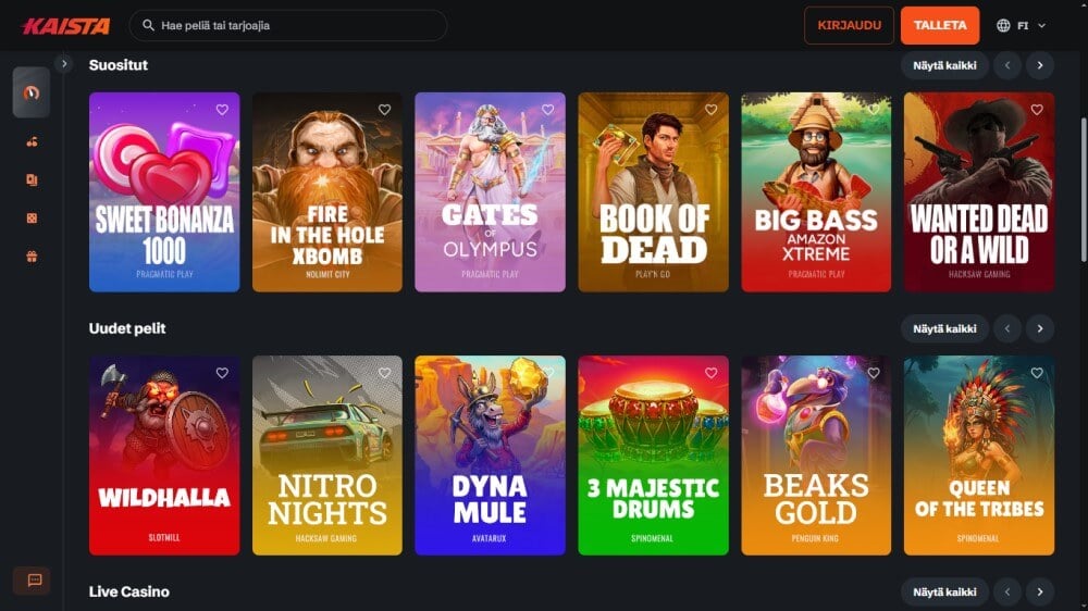 Kaista Casino pelit