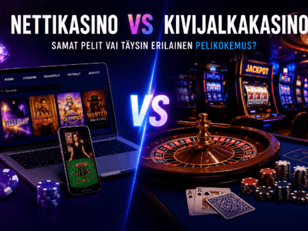 Nettikasino vs kivijalkakasino – samat pelit vai täysin erilainen pelikokemus?