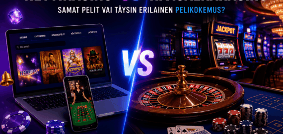 Nettikasino vs kivijalkakasino – samat pelit vai täysin erilainen pelikokemus?