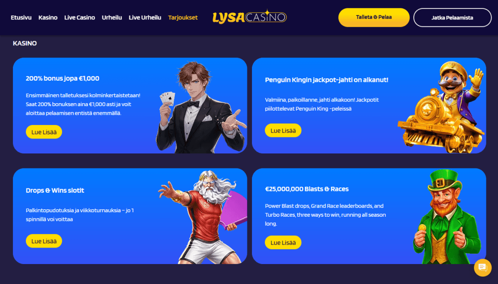 Lysa Casino bonuksete