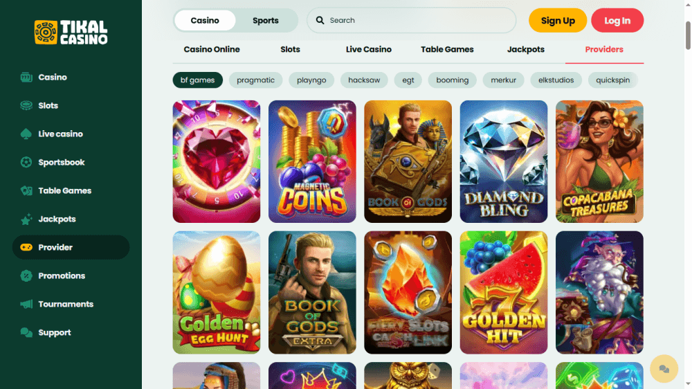 Tikal Casino pelit